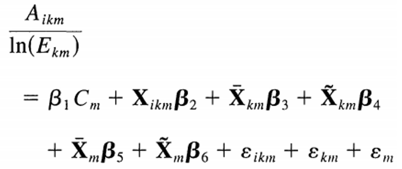 Econometric model in Hoxby (2000)