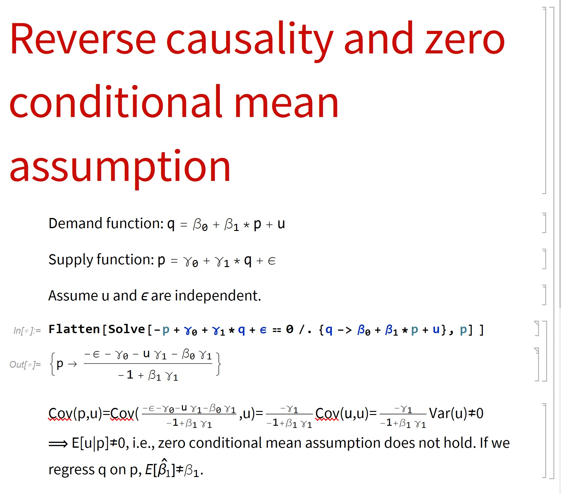 reverse causilty and biased estimator